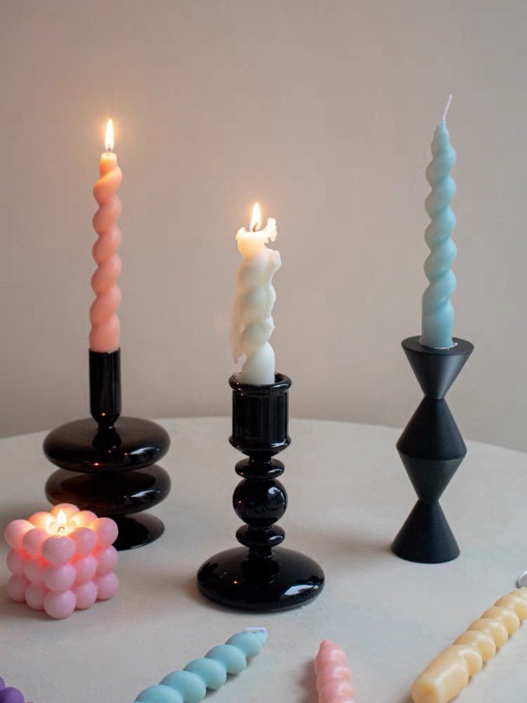 Whimsical Twisty Soy Wax Taper Candle - Set of 7